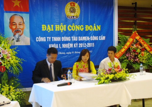 Đại hội Công đoàn Công ty TNHH Đóng tàu Damen - Sông Cấm nhiệm kỳ 2012-2015